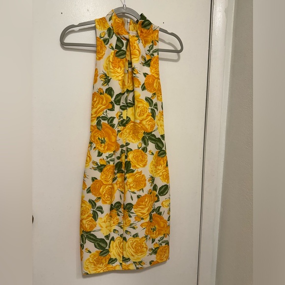 BLACK HALO Yellow Floral Dress Size 6 - Picture 9 of 9